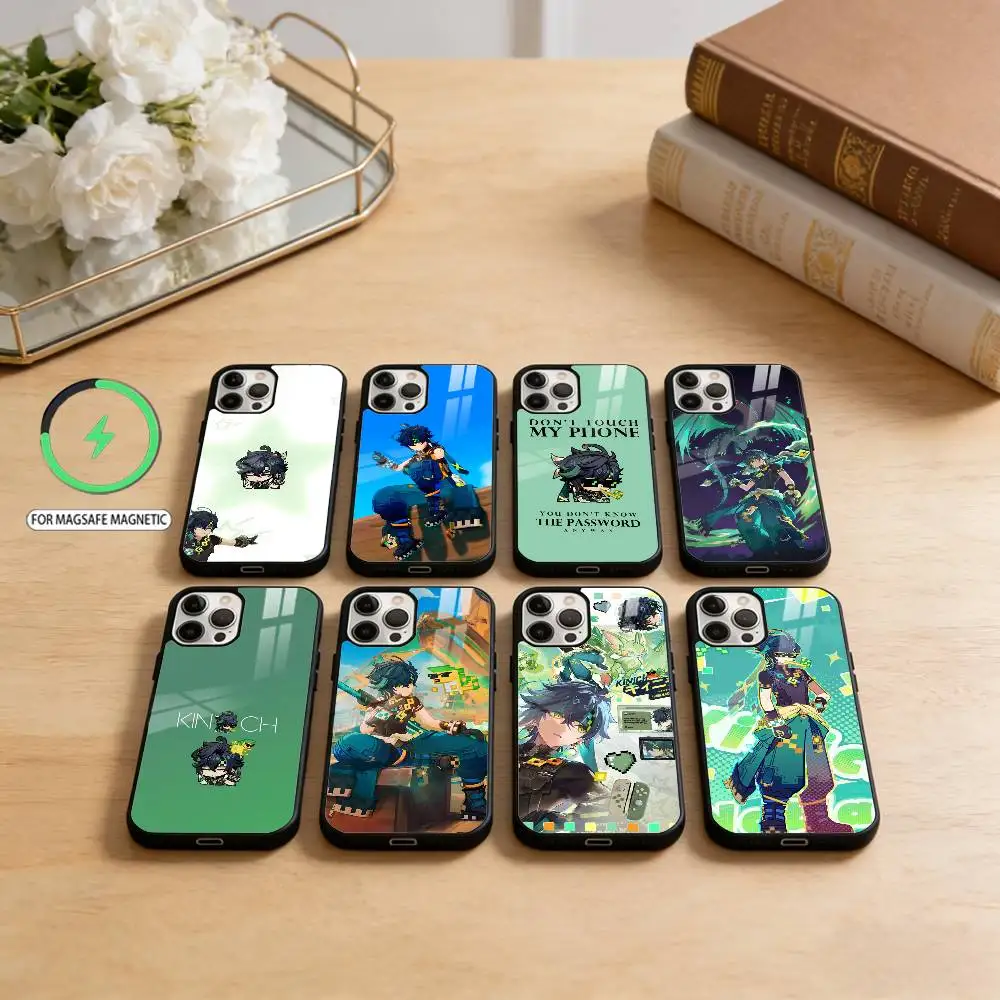 

Game Genshin Impact Kinich Phone Case For iPhone17,16,15,14,13,12,11 Plus,Pro Max Magnetic For Magsafe Wireless Charging