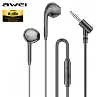 Awei PC-7 3.5mm Wired Headphones In Ear Headset Wired Earphones with Mic Bass Stereo Earbuds Sports In-line Control For Phones