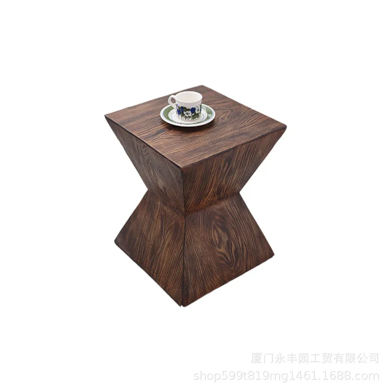 Ware Office Simple Modern Geometric Edge Table Coffee Table Bed and Breakfast Walnut Color Imitation