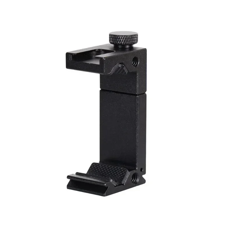 Aluminum Tripod Mount Cold Shoe Mount Support Vertical And Horizontal Metal Phone Clip With Hot Shoe