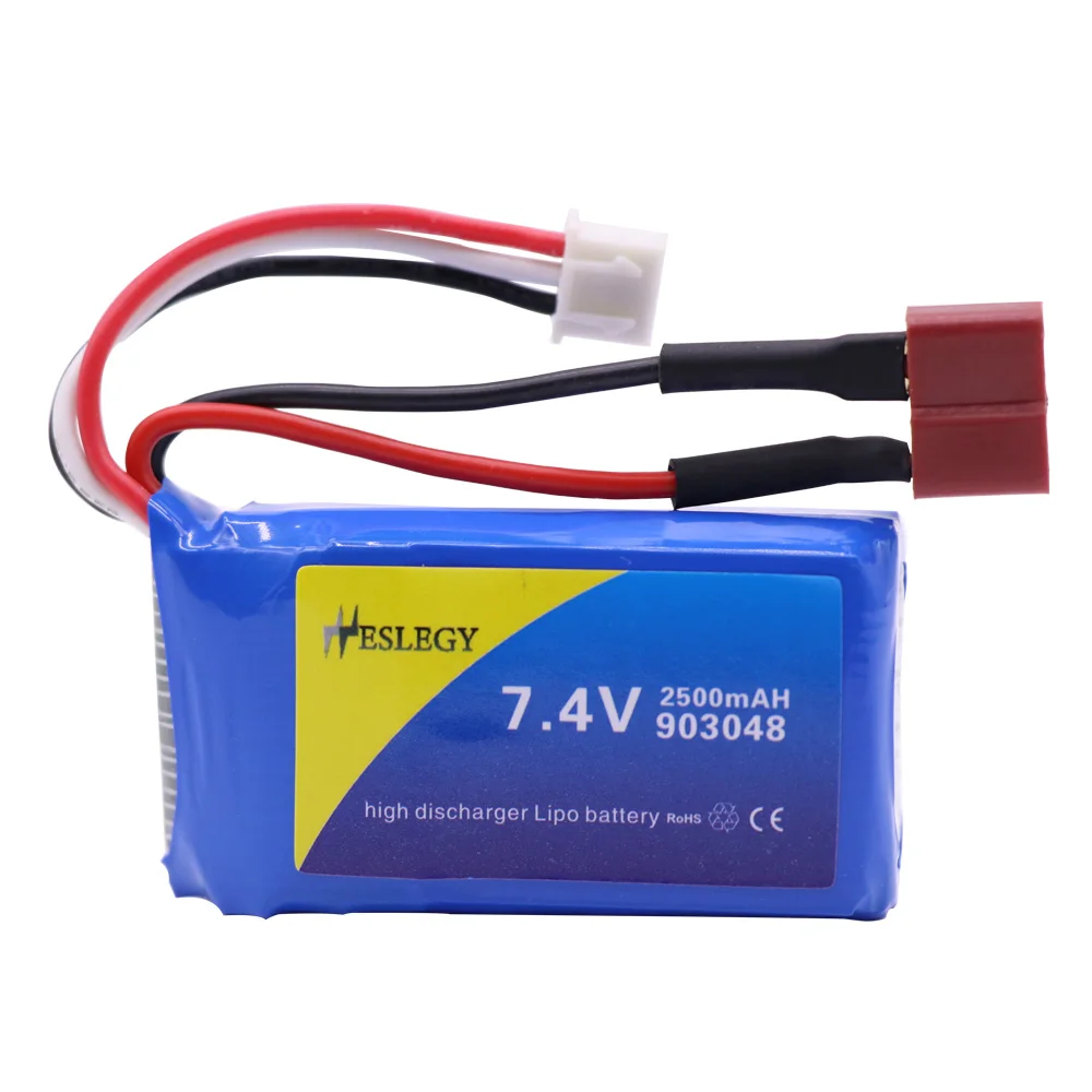 7.4V 2500mAh rechargeable Lipo Battery For WLtoys A959-B A969-B A979-B K929-B RC toys Car Drone boats Spare Parts 903048 Battery