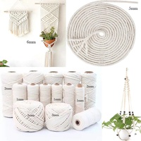 1/2/3/4/5/6/8mm Natural Macrame Cotton Cord Twine String Cotton Rope Craft Cord For DIY Crafts Knitting Wedding Decor 20-400M