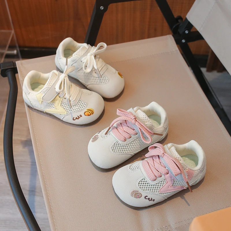 

Children's Sneakers 1-8 Years Old Beige Boys' Girls' White Shoes Soft Kids' German Army Trainers Mesh Baby Kids Toddler Shoes