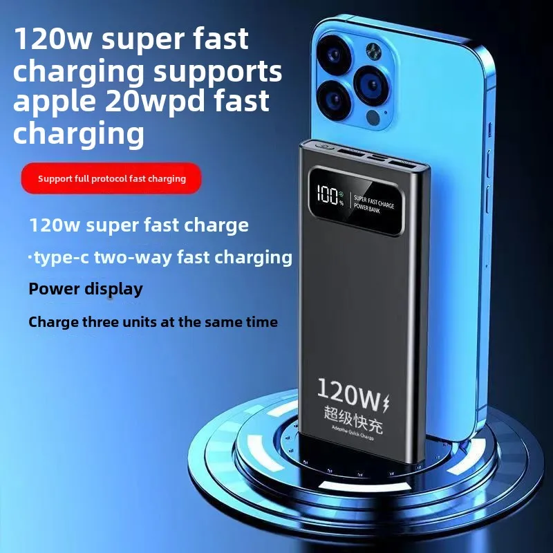 BCAK New 120W Power Bank 20000mAh Super Fast Charging Large Capacity Mobile Power Supply