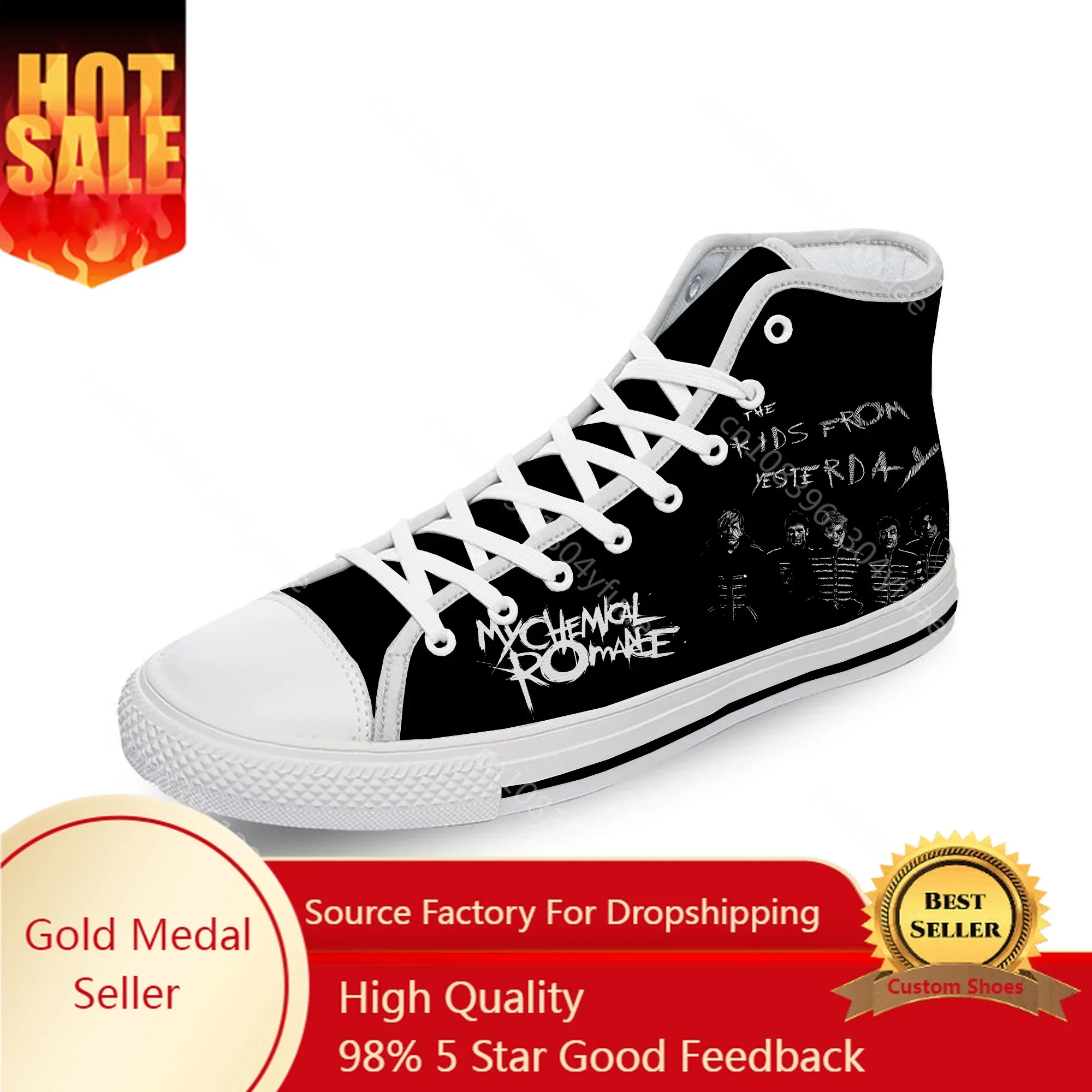 

My Chemical Romance MCR Rock Band Casual Cloth 3D Print High Top Canvas Fashion Shoes Men Women Teenager Breathable Sneakers