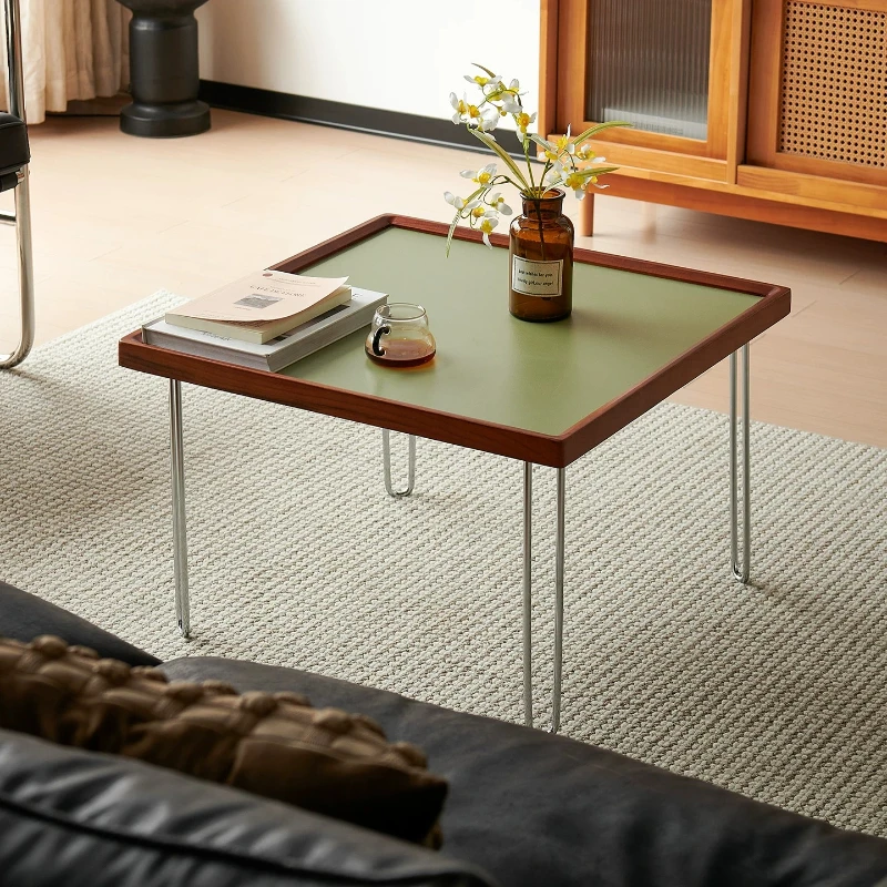 Minimalist Industrial Coffee Table Living Room Small Space Storage Lift Top Oak Wood Round Sofa Side Table Table Coffee Basse
