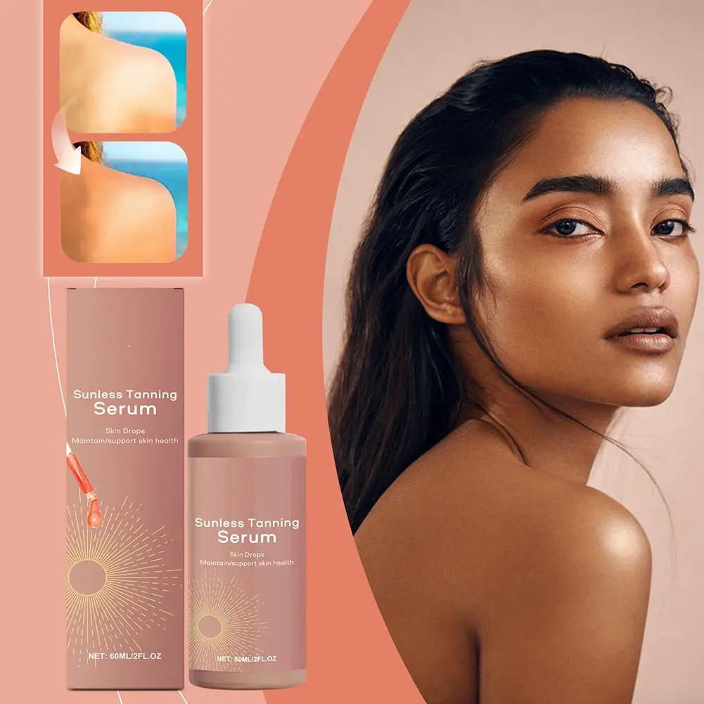 60ml essência de bronzeamento nutre hidrata ilumina a pele essência textura leve tanqueador sem sol corpo saudável essência de bronzeamento