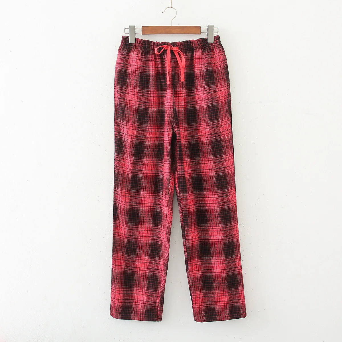 2024 Spring Autumn Women 100% Cotton Sleep Bottoms Female Plus Size Night Trousers Ladies Casual Loose Plaid Home Pants XL