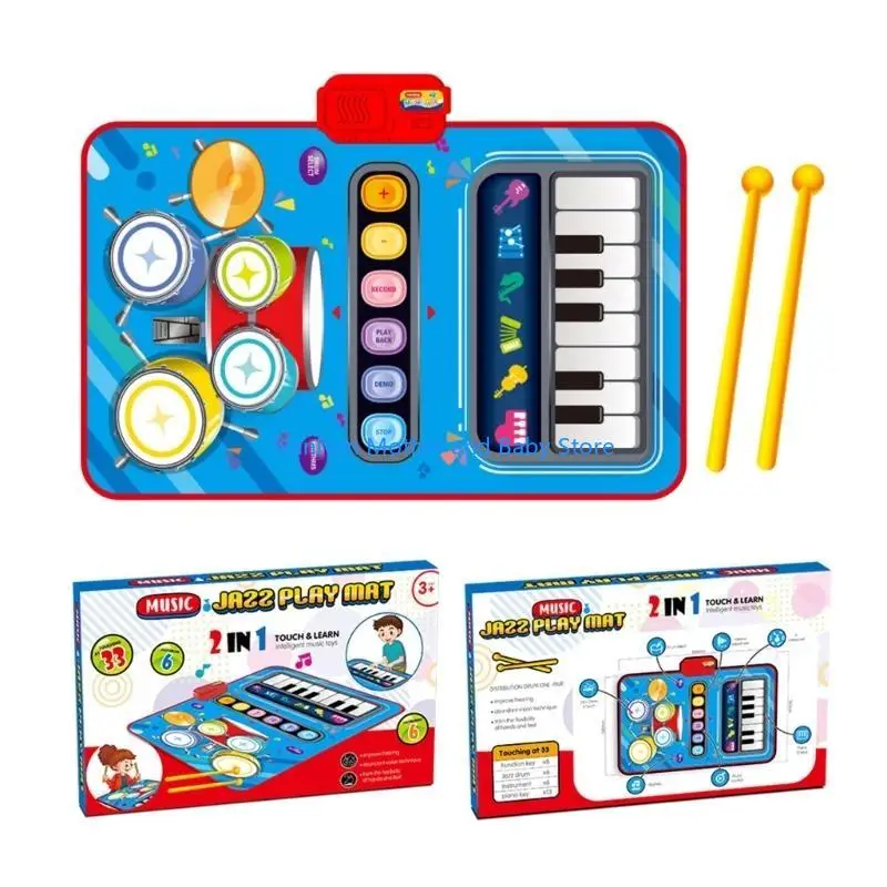 Bambini Music Music Music Mat Offering Piano Tastboard and Drum Mat per l'espressione creativa e l'apprendimento della musica