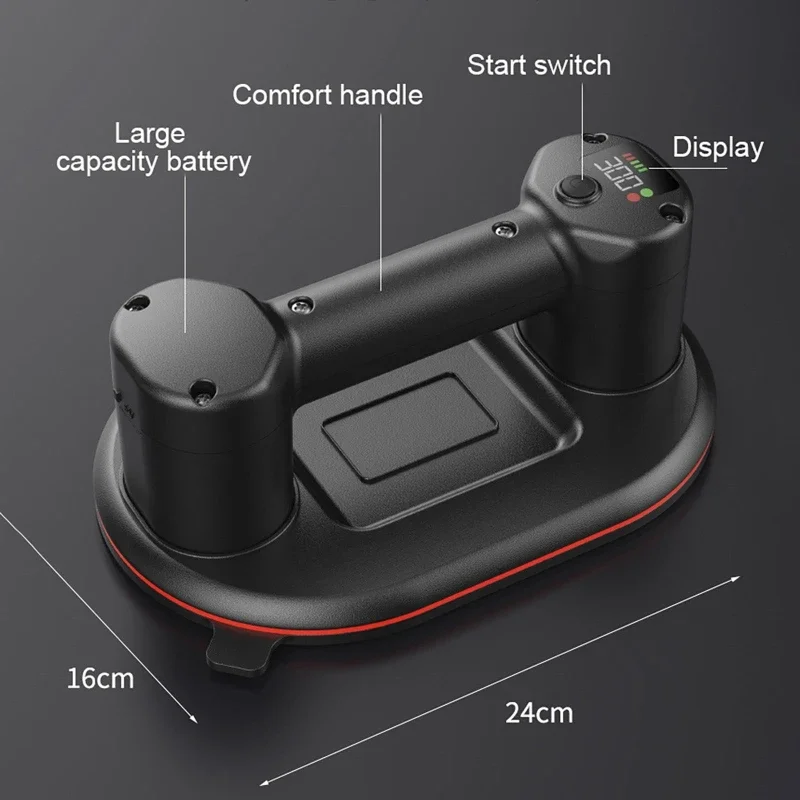 Obciążenie 300 kg klasy przemysłowej elektryczna przyssawka próżniowa Heavy Duty płytka granitowa podnośnik do szkła bateria 4000 mAh inteligentny wyświetlacz