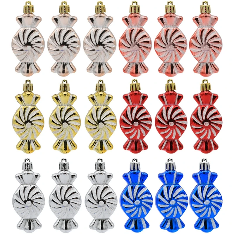 

Christmas Candy Shape Pendant 6pcs/set Xmas Tree Ornament Decor for Home Decor Festival Party Decoration Supplies Gift 2022 New