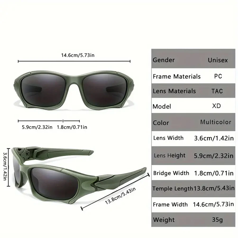 Polarisierte Sonnenbrille für Outdoor-Sportarten, Herren, gebogener Rahmen, stressresistente Gläser, Sonnenbrille für Damen – Detail 1