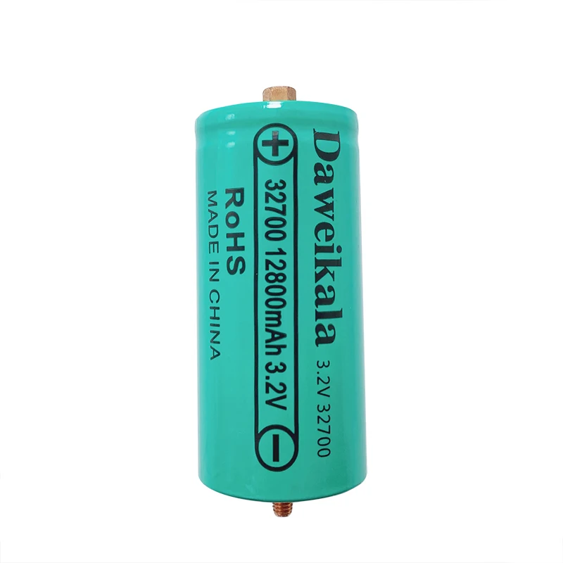 Daweikala New 32700 12800mAh 3.2V Lifepo4 Rechargeable Battery Professional Lithium Iron Phosphate Power Battery with Screw