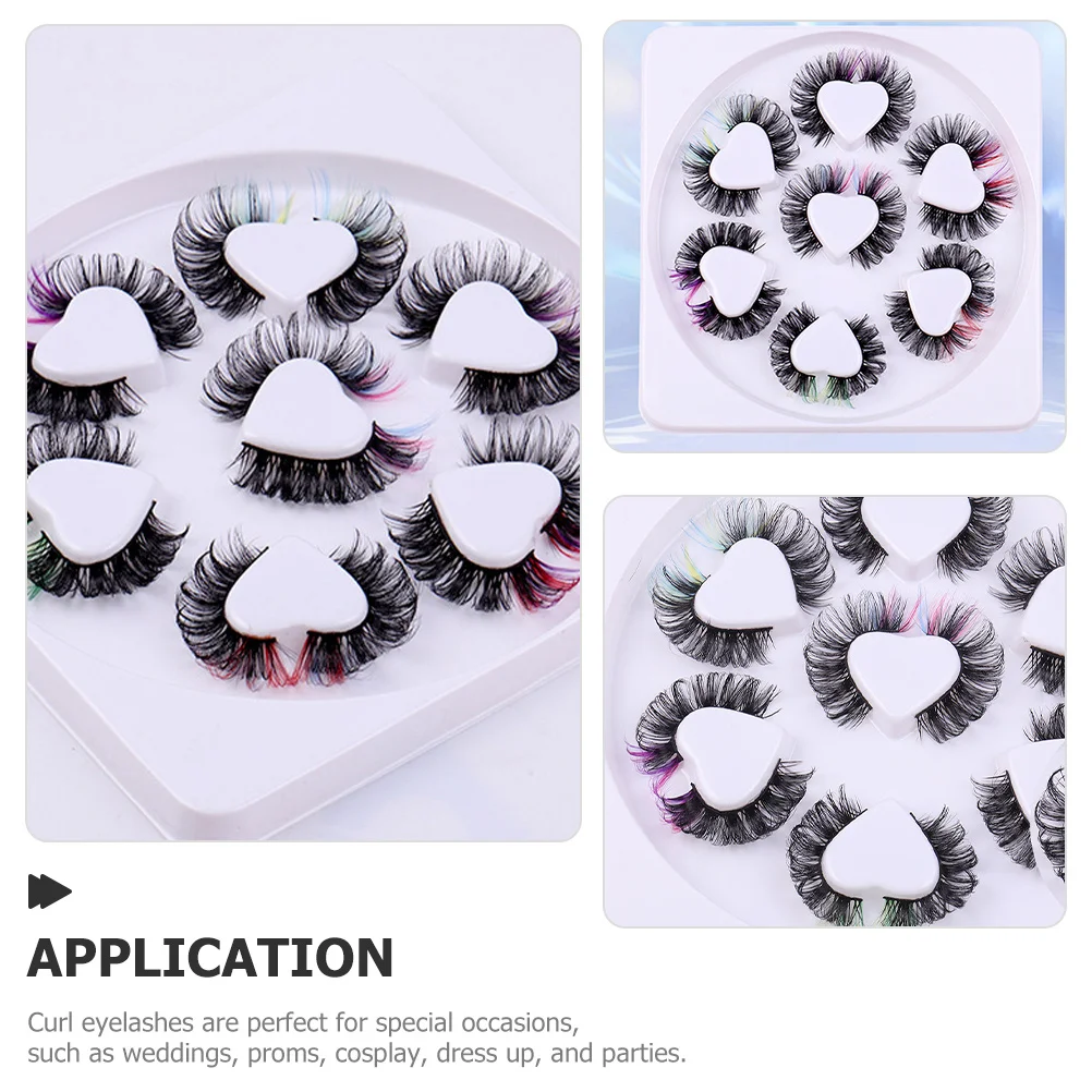7 paar gekleurde valse wimpers zacht comfortabel krulontwerp perfect voor feesten cosplay wimperextensions wimperverlenging