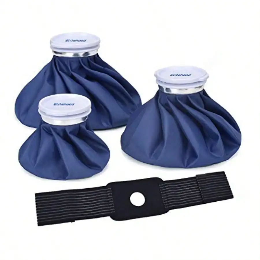 

AWYYelitehood Ice Cold Pack Reusable Ice Bags Hot Water Bag For Injuries Hot And Cold Therapy And Pain Relief With Elastic Breathable Support Wrap 4-Pack 3 Sizes 6"/9"/11" (For Hot Therapy Is 50-60℃)