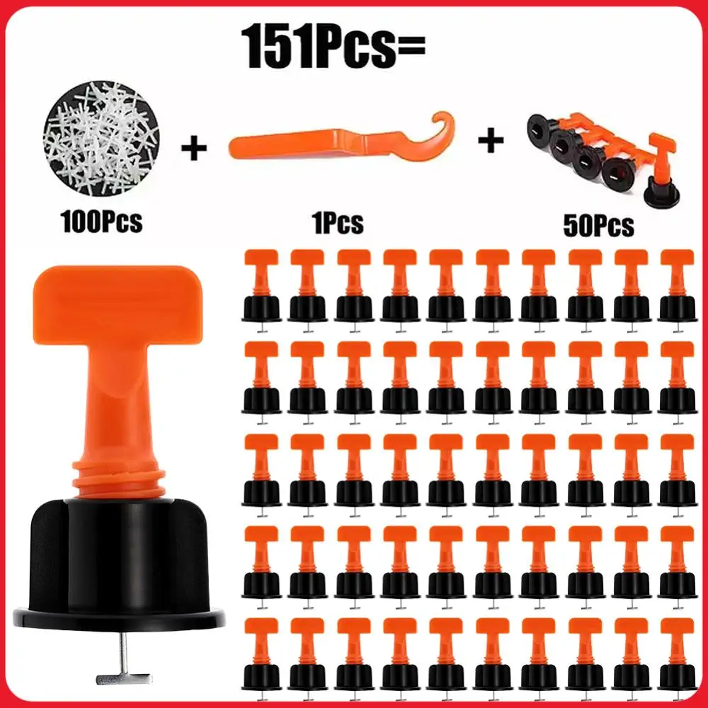 151Pcs Locator Plier Replaceable Needle Pin Tile Leveling System Set Adjustable Locator Spacers for Flooring Wall Tiles Ceramic