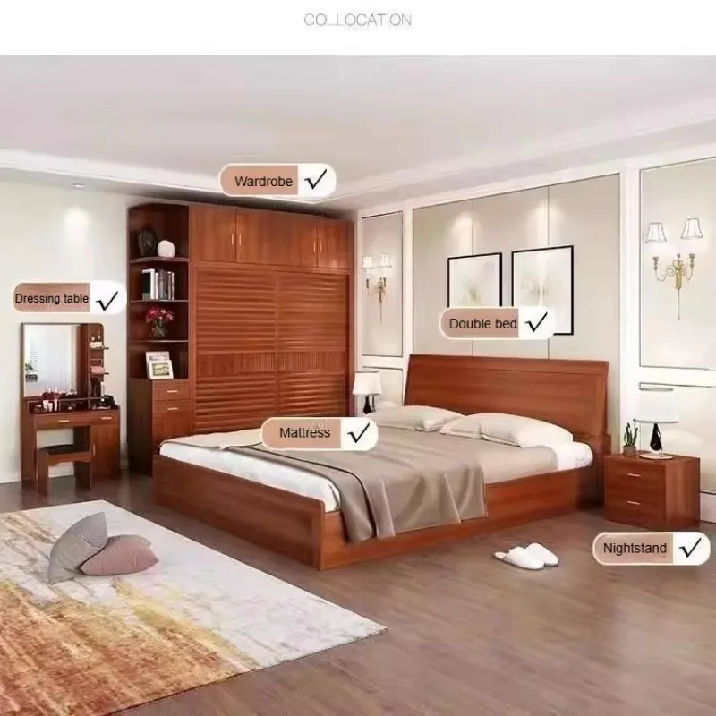 Luxury Adult Bedrooms Sets Wood Modern Princess Adult Storage Monster Bedroom Set Full Set Bases Camas Y Muebles Home Furniture