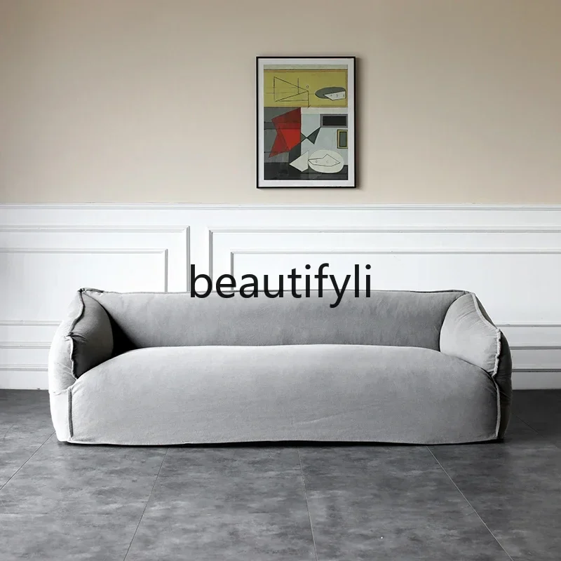 

zqqqqNordic three-person fabric sofa simple modern Japanese leisure living room fabric sofa cotton and linen