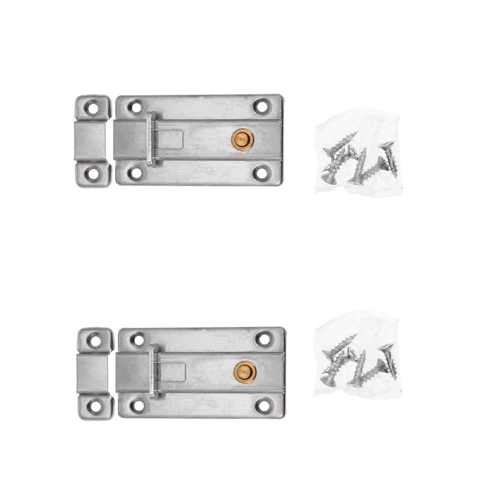 

Комплект из 2-х усиленных автоматических пружинных замков-защелок из нержавеющей стали для дверей, ворот, амбаров, раздвижных конструкций, 4-дюймовый шпингалет