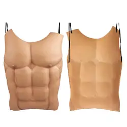 50*43cm Fake Chest Muscle EVA Men Fake Skin Chest Muscle Belly Costume Cosplay Props Crossdresser Halloween Party Decoration