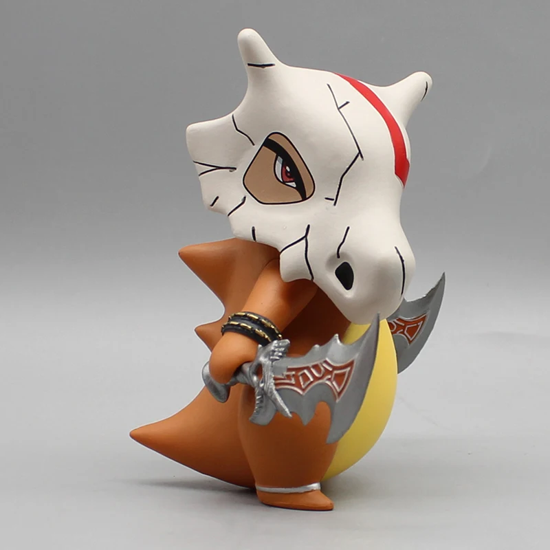 Anime Figure Cubone PVC Model Statue para Crianças, Cartoon Cosplay, Q Version, Dinossauro, Desktop Ornamentos, Presentes de Natal, Brinquedo, 12cm