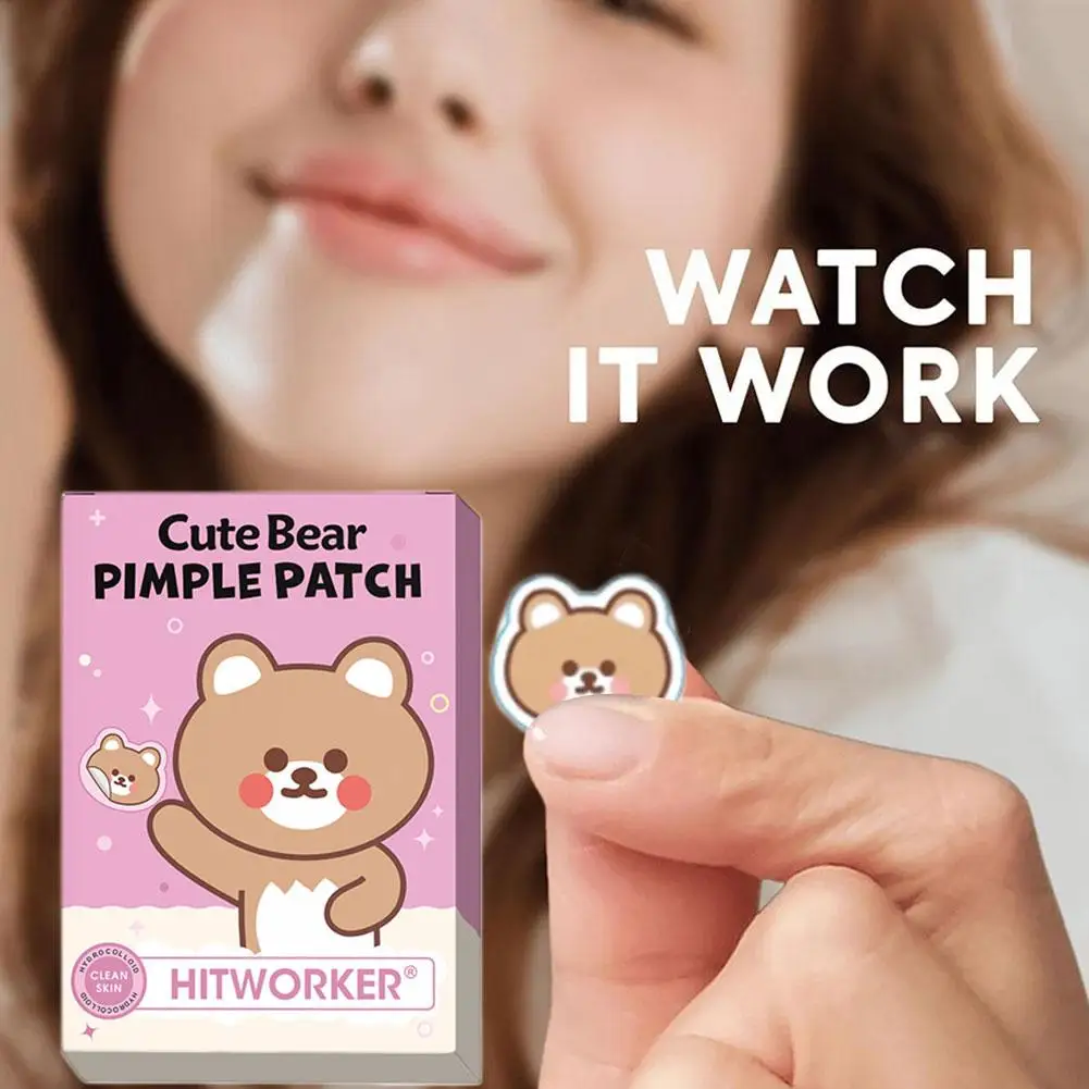 48 قطعة الدب الكرتون الغروانية المائية حب الشباب التصحيح لطيف الحيوان غير مرئية علاج حب الشباب ملصق تنفس معتدل وغير مزعجة #2