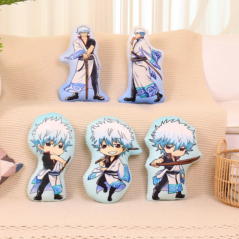 Anime Gintama Sakata Gintoki Cosplay Plush Doll Toy Okita Sougo Hijikata Toushirou Stuffed Pillow Kids Fans Christmas Gift