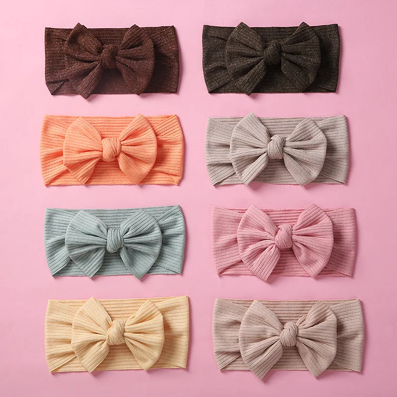 New Children's Headwear Baby Pit Stitch Hair Band High Stretch Baby Bow Head Band for Women Baby Hair Accessories Girls Bows