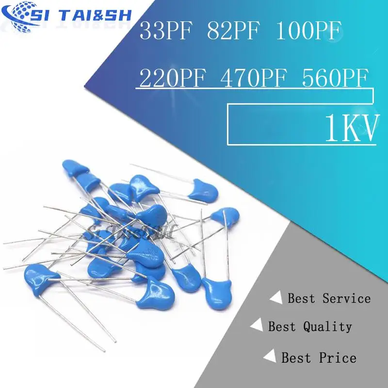 20pcs High voltage Ceramic Capacitor 1KV 33PF 82PF 100PF 220PF 470PF 560PF 1NF 2.2NF 4.7NF 10NF 22NF 100NF 471 222 223 471 103