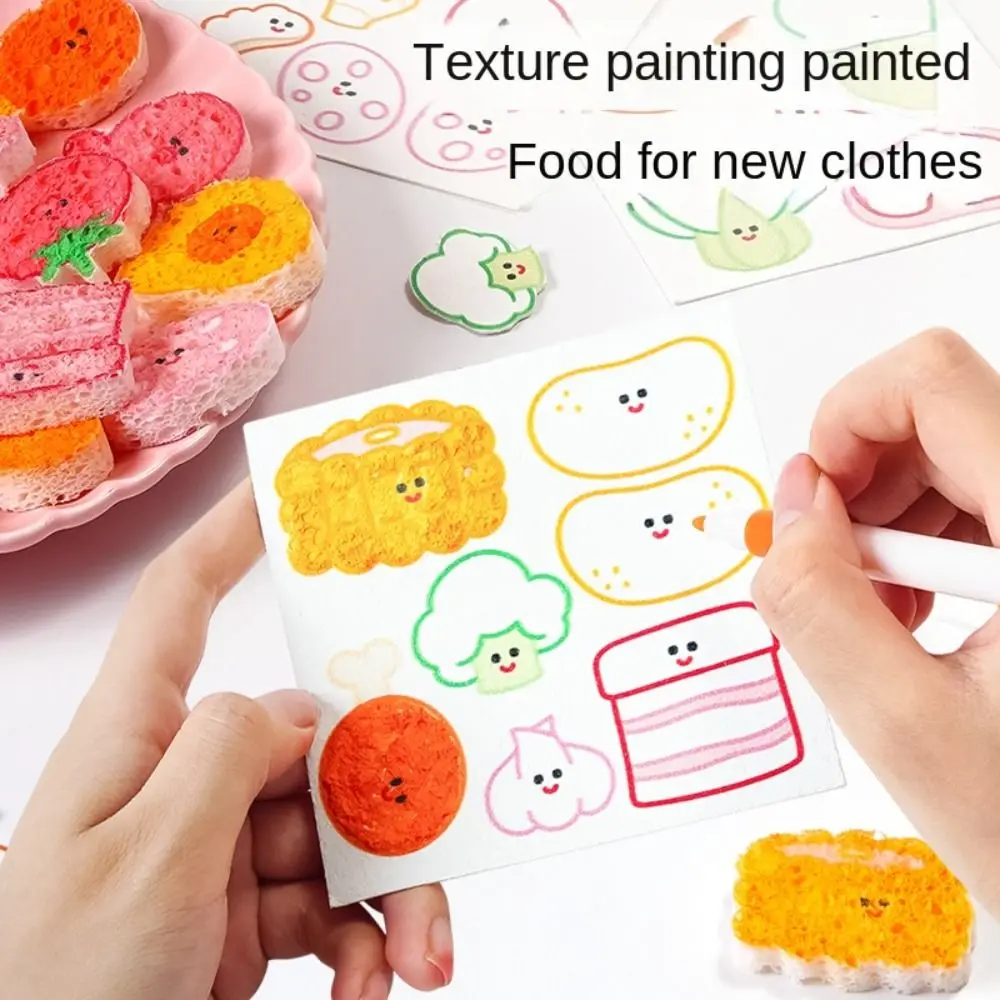 Multicolor DIY Painting Kitchen Toys Plaything Funny Design Swelling Food Toys Cartoon Kids Safe Pretend Play Playset