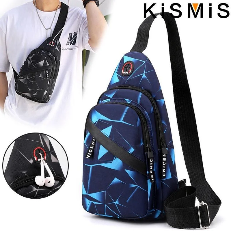 KISMIS New Canvas Bag - Men's and Women's Outdoor Sports Chest Bag, Casual Messenger Shoulder Bag, Sports Arm Bag, Crossbody Bag