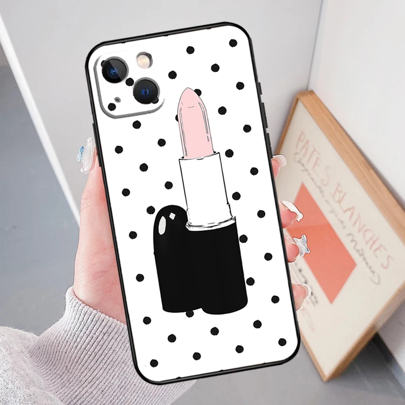 Lipstick Love Fashion Case For iPhone 16 15 14 11 12 13 Pro Max Mini X XS Max XR SE 2022 2020 Plus Cover Shell