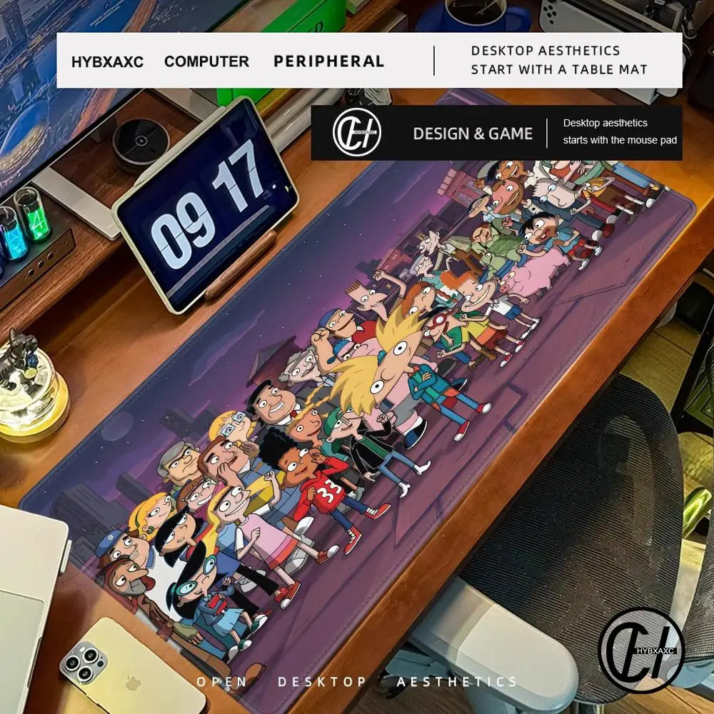 

Cartoon Hey Arnold Mouse Pad Gamer Accessories Mausepad Pc Gaming Computer Keyboard Mousepad XXL Large Anime Desk Mat