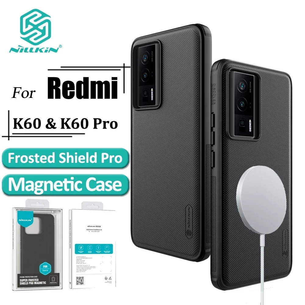 Nillkin PC + TPU Shield Pro Magnetic Phone Case for Xiaomi Redmi K60 Pro / K60 Case Anti Fingerprint Shockproof Back Cover