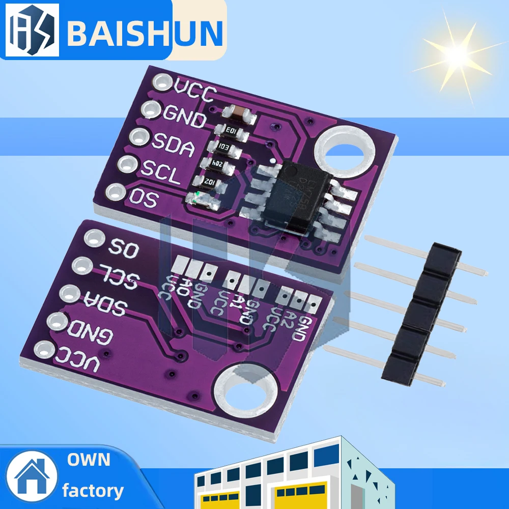 LM75/LM75A High-Precision Temperature Sensor Module with I2C Interface - Development Board for Arduino