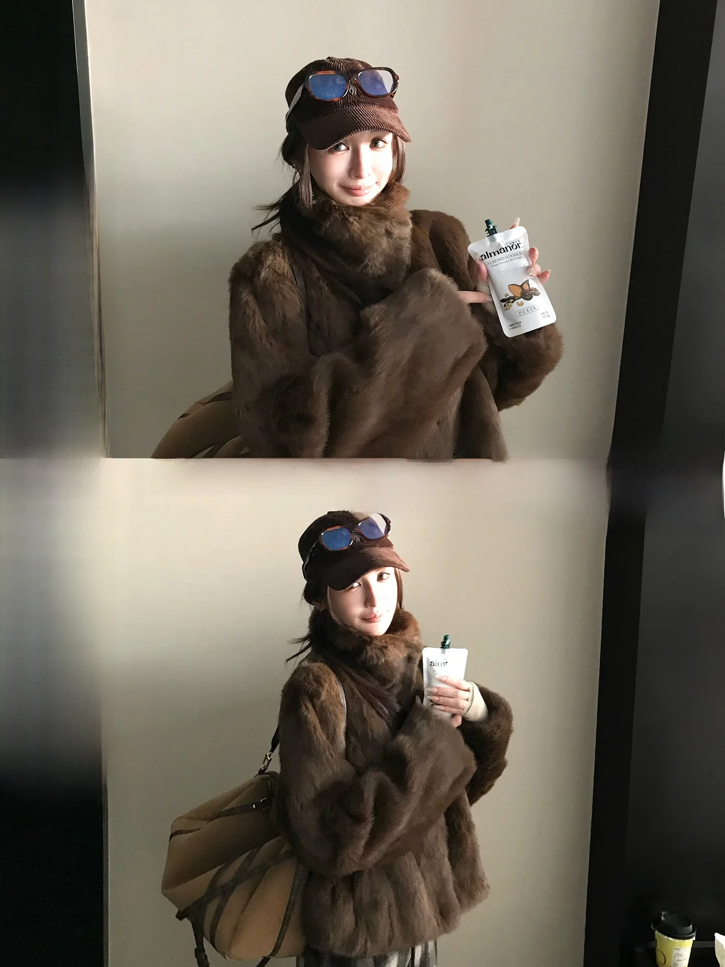 

Skk Store Berlin Moonlight Rabbit Thiened Plu Women's Fur Coat Long Sve ort Sle Single Button Closure Warmth Daily...