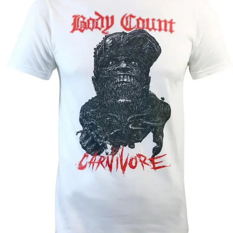 Authentic BODY COUNT Carnivore Slim Fit T Shirt White S 2XL NEW
