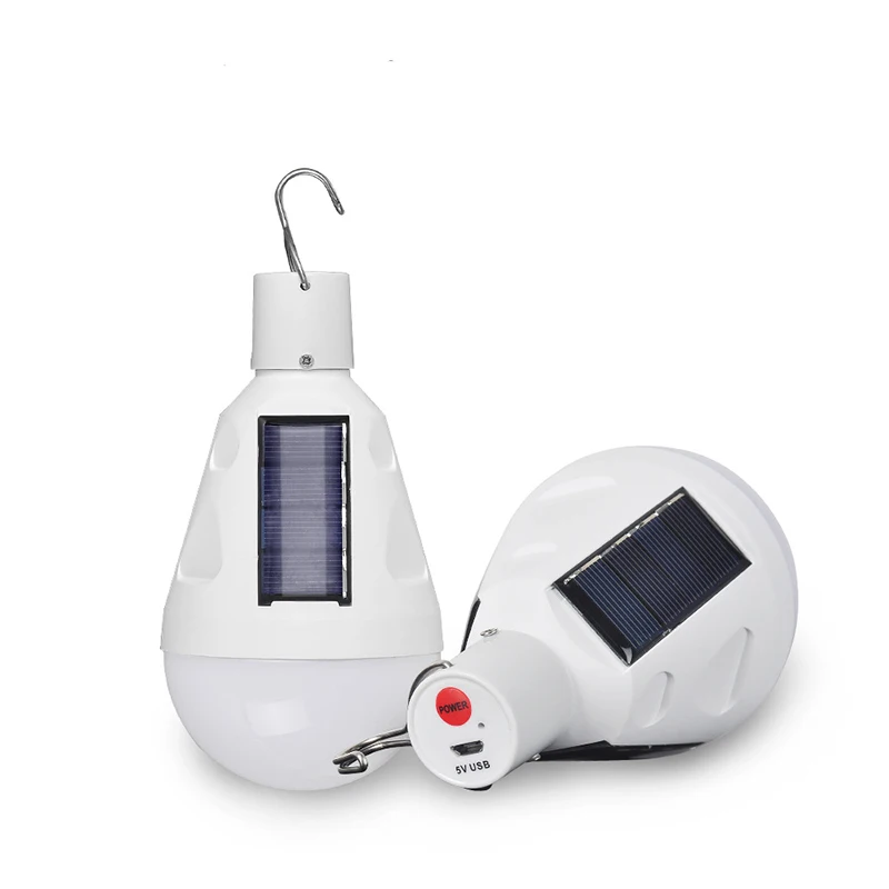 LED Solar Lamp 5V Outdoor Rechargeable Portable Emergency Light Solar Powered Bulb Repair Fishing Hook Tent Repair Camping Lamp