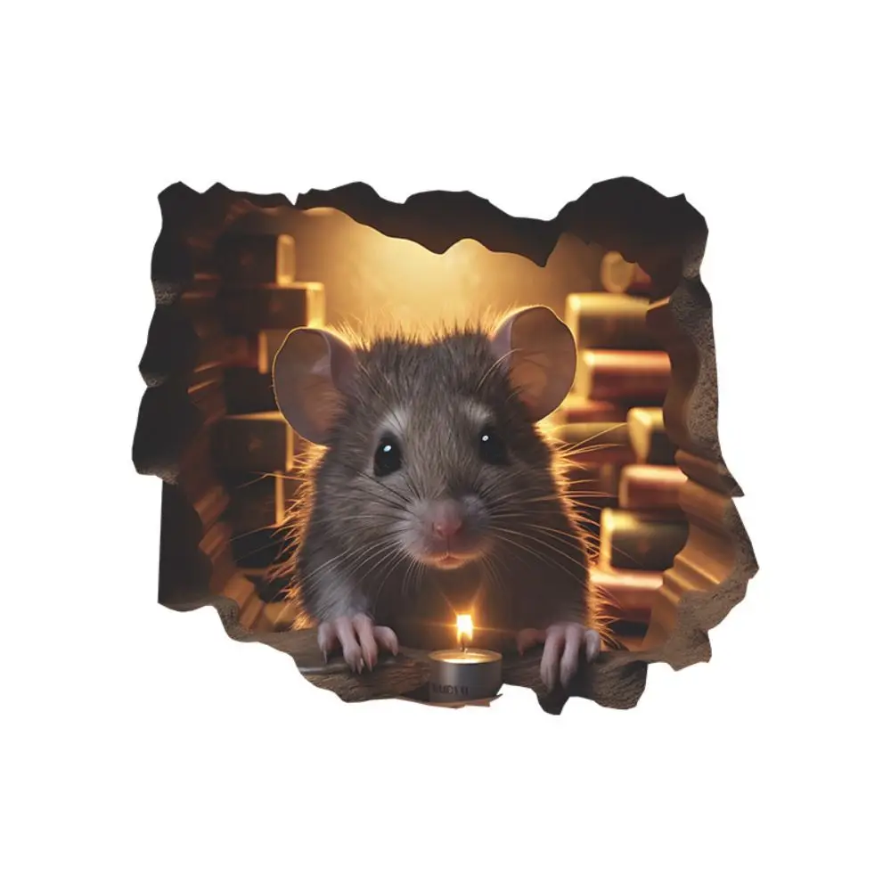 

Creative Cartoon Little Rat Hole Sticker Cute Mini Mouse Hole Wall Stickers Mouse Hole DIY 3D Rat Wall Decal Stair
