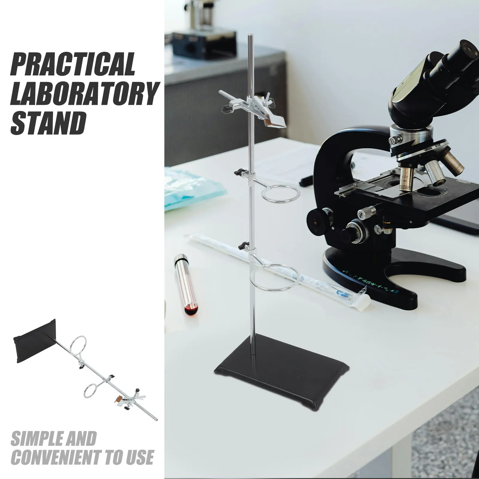 Laboratory Ring Stand Iron Stainless Steel Strong Clamp Holder Test Tube Funnel Support Chemistry Lab Equipment Teaching view 3