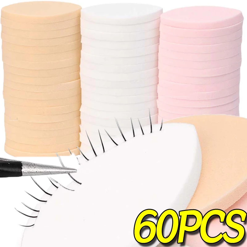 Soft Sponge False Eyelash Pads Beginner Lash Map Chart Wispy Lashes Reusable Makeup Puffs Practicing Eyelash Extensions Tools