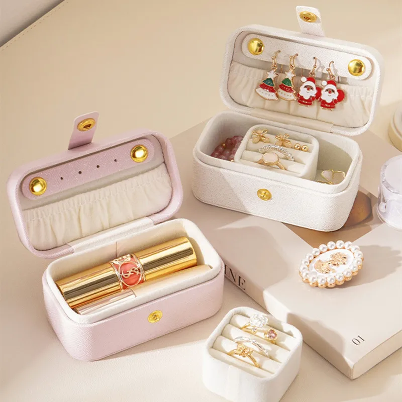 Mini Schmuck Aufbewahrung sbox tragbare Home Travel Ohrringe Halskette Aufbewahrung koffer für Frauen Ring Organizer Pu Leder Vitrine