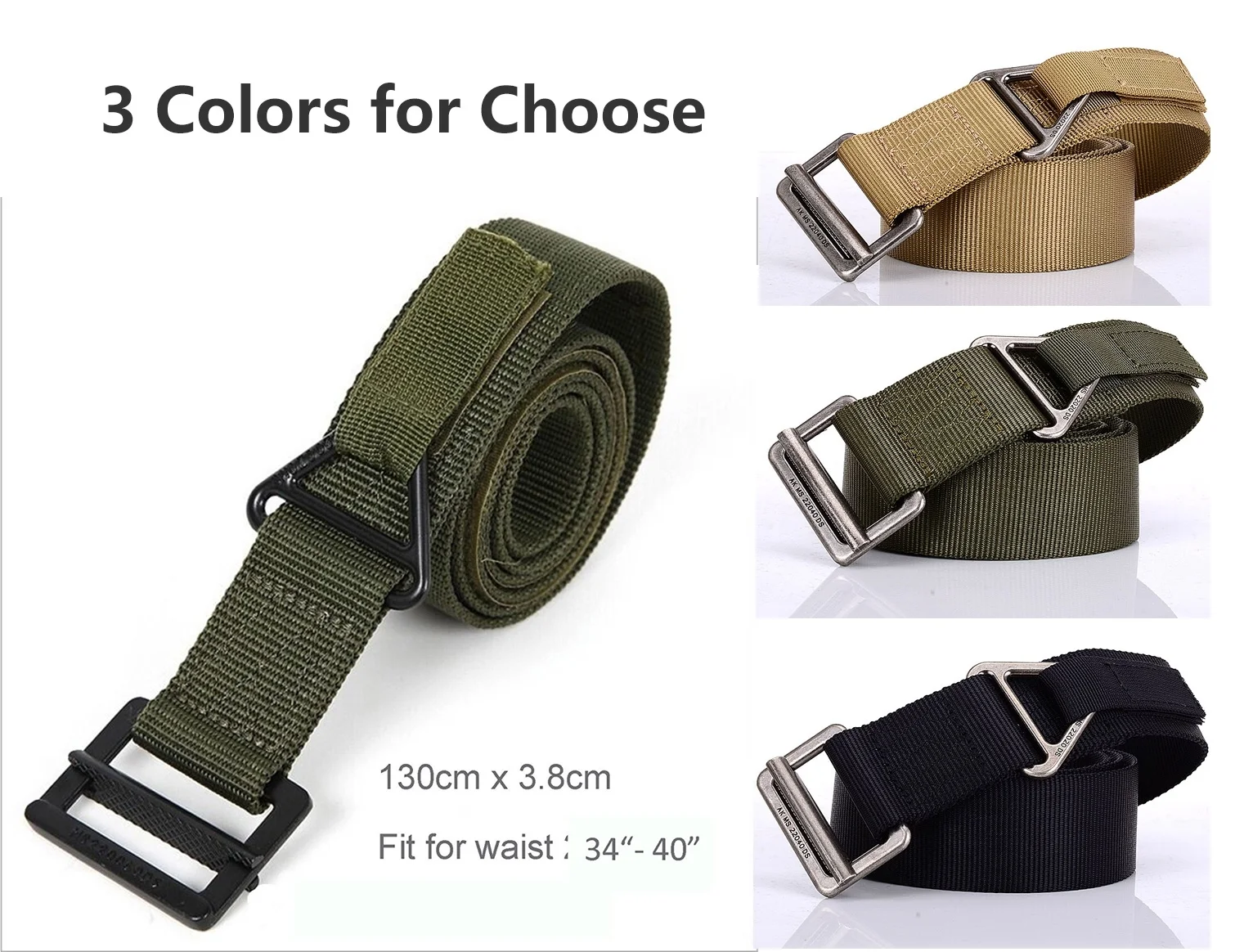 Tactical Belt Military Style Nylon Webbing Riggers Tactical Web Belt with Buckle for outdoor active