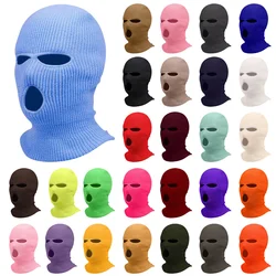 2024 New Full Face Cover Ski Mask Hat 3 Holes Balaclava Army Tactical CS Windproof Knit Beanies Bonnet Winter Warm Unisex Caps