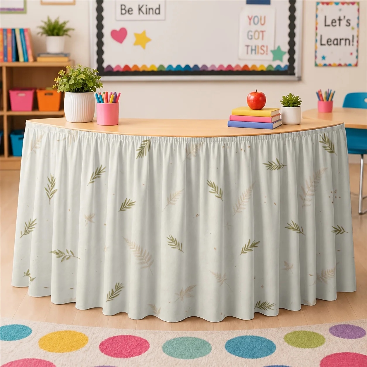 Table skirt / tableskirt: Natural plant style, fresh and simple.