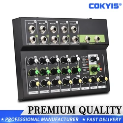 10-Channel Mixing Console Digital Audio Mixer Stereo Mic/Line Mixer Reverb & 48V Phantom Power for Recording DJ Live Karaoke