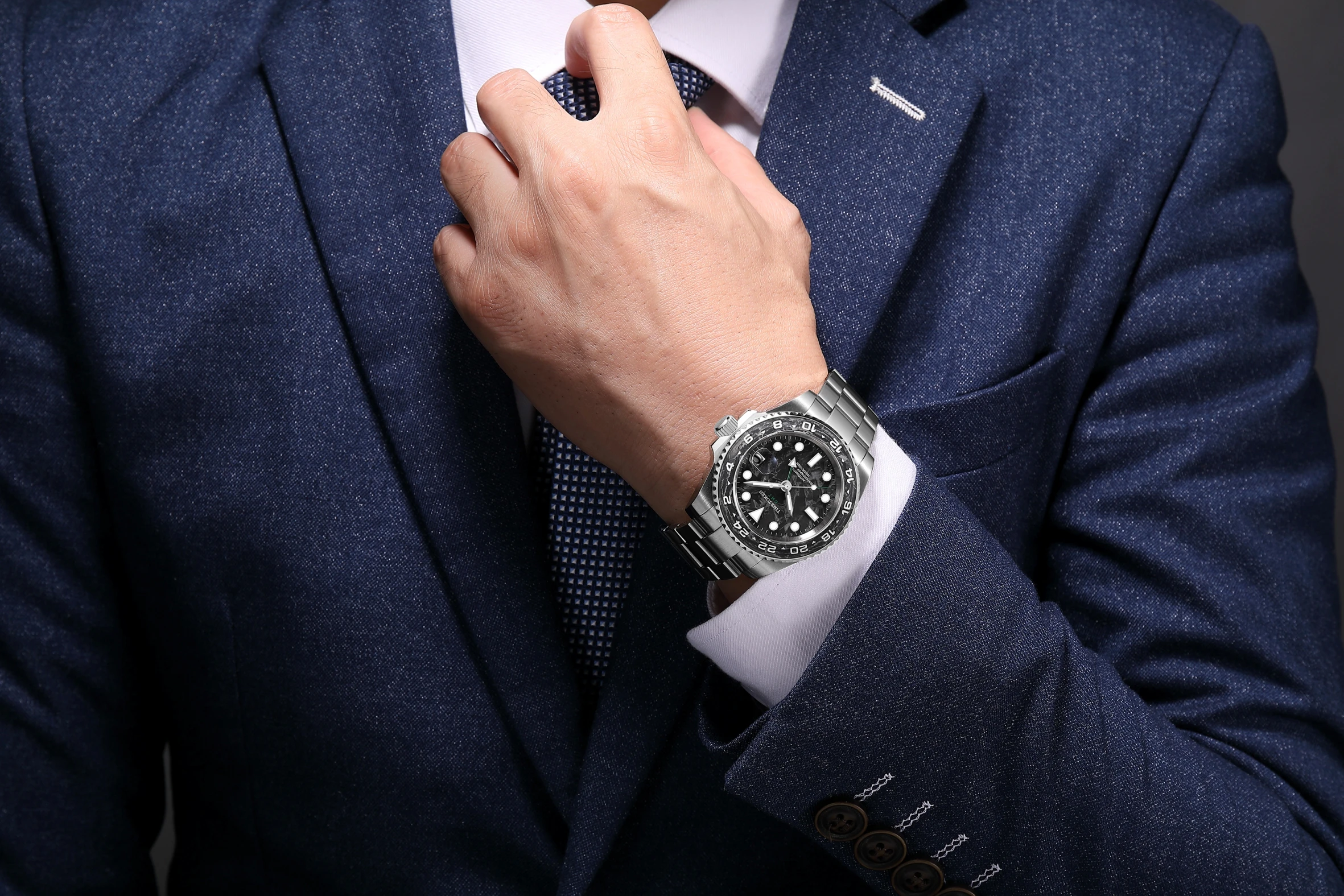 

TIME TOKEN 2025 40 мм Мужские автоматические часы из углеродного волокна Роскошные водонепроницаемые роскошные часы для дайвера 100 м