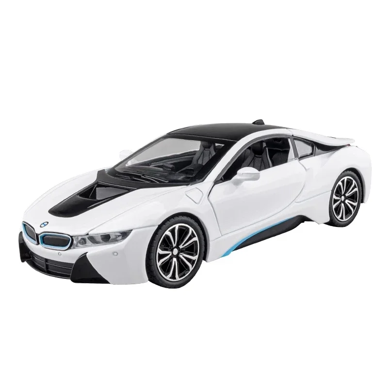 1:24 For BMW I8 Supercar Alloy Car Diecasts & Toy Vehicles Car Model Sound and light Pull back Car Toys Gifts