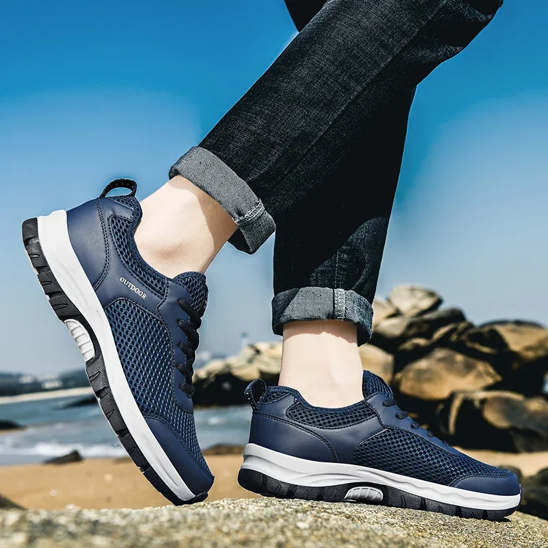 Outdoor Men Hiking Shoes 2023 Breathable Man comfort sneakers Boots Desert Training Sneakers Anti-Slip Trekking Shoes Plus