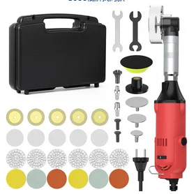90 ° Keramikfliesen-Reinigungswerkzeug 350W-500W Elektrischer Geradschleifer mit 6 Variablen Geschwindigkeiten, Beleuchtung, Schleif- und Poliermaschine